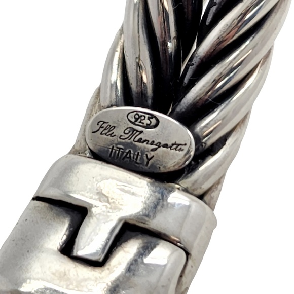 Flli Menegatti Sterling Silver Yellow Gold Plated Accent Citrine Hinged Bracelet - Picture 9 of 12